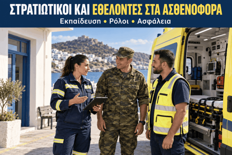 Στρατιωτικοί και εθελοντές στα ασθενοφόρα: τι ισχύει στην Ελλάδα και τι δείχνει η διεθνής εμπειρία