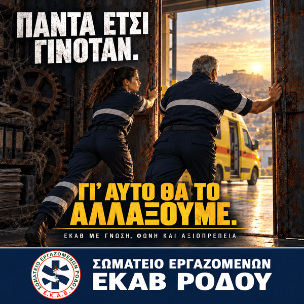 ΜΑΝΙΦΕΣΤΟ ΓΙΑ ΕΝΑ ΕΚΑΒ ΜΕ ΦΩΝΗ, ΓΝΩΣΗ ΚΑΙ ΑΞΙΟΠΡΕΠΕΙΑ