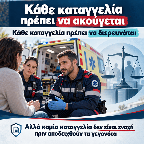 Όταν ο πολίτης καταγγέλλει έναν Διασώστη